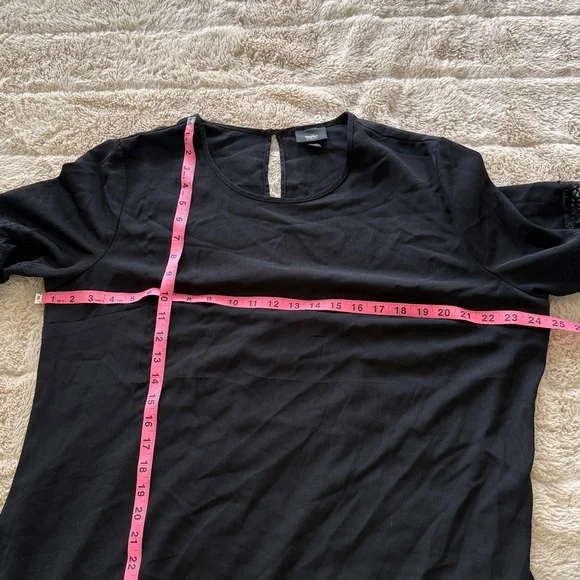 Mossimo Long Bell Sleeve w/ Lace Black Dress Size L/XL - Picture 10 of 12